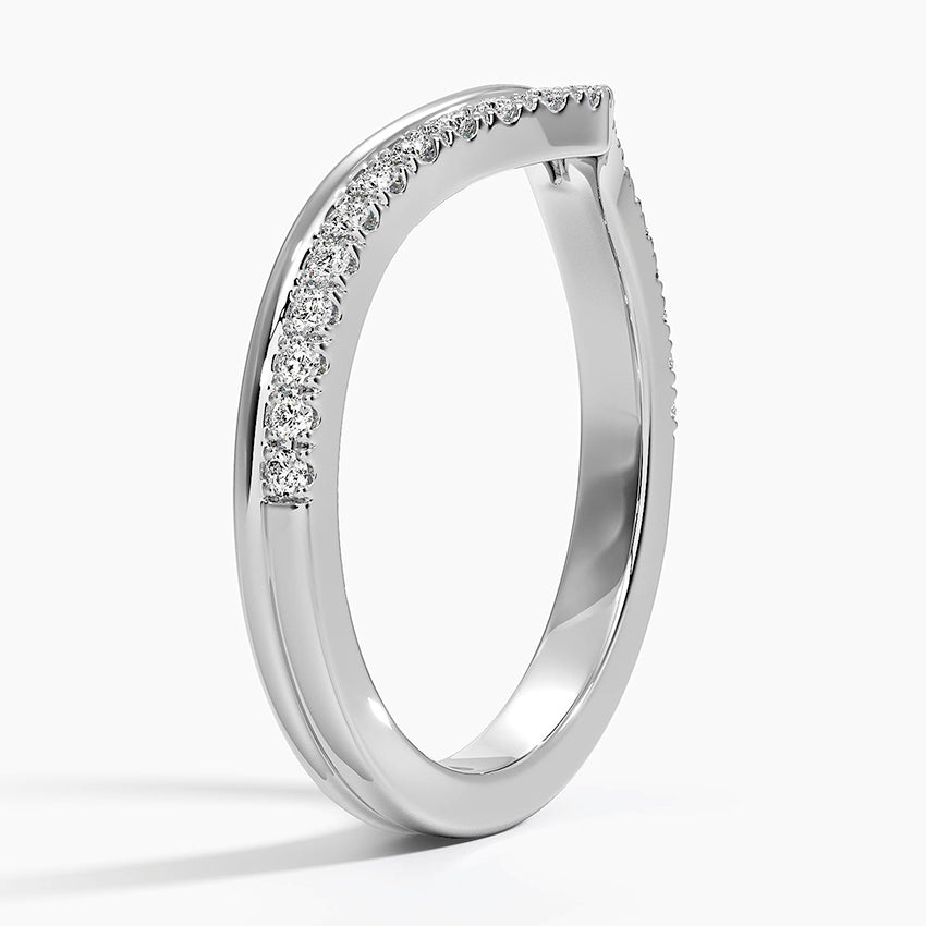 Mara Double Contoured Diamond Ring Platinum Wedding Band