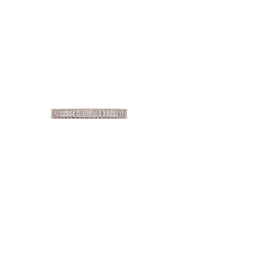 Petite Lina Baguette Diamond Ring Rose Gold 18k Wedding Band
