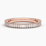 Petite Lina Baguette Diamond Ring Rose Gold 18k Wedding Band
