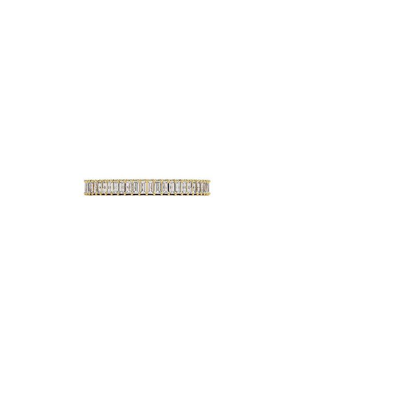 Petite Lina Baguette Diamond Ring Yellow Gold 18k Wedding Band