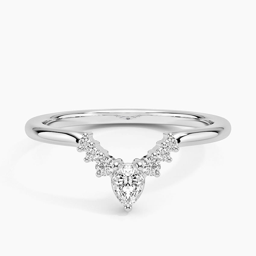 Lunette Diamond Ring (1/5 ct. tw.) Platinum Wedding Band