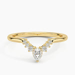 Lunette Diamond Ring (1/5 ct. tw.) Yellow Gold 18k Wedding Band