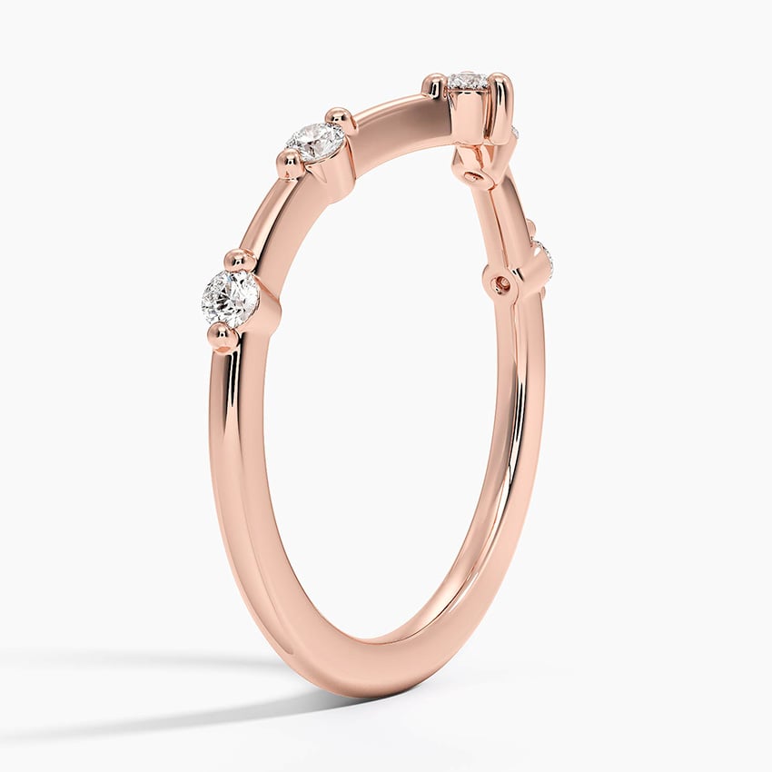 Aimee Contour Diamond Ring Rose Gold 18k Wedding Band