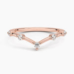Aimee Contour Diamond Ring Rose Gold 18k Wedding Band
