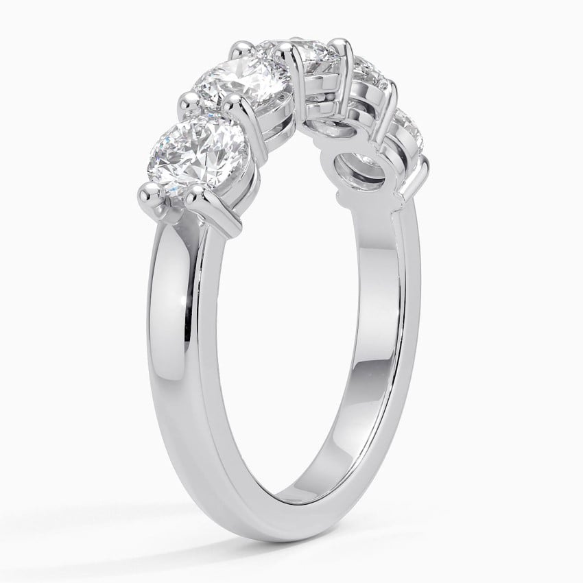 Round Five Stone Diamond Ring (1 1/2 ct. tw.) Platinum Wedding Band