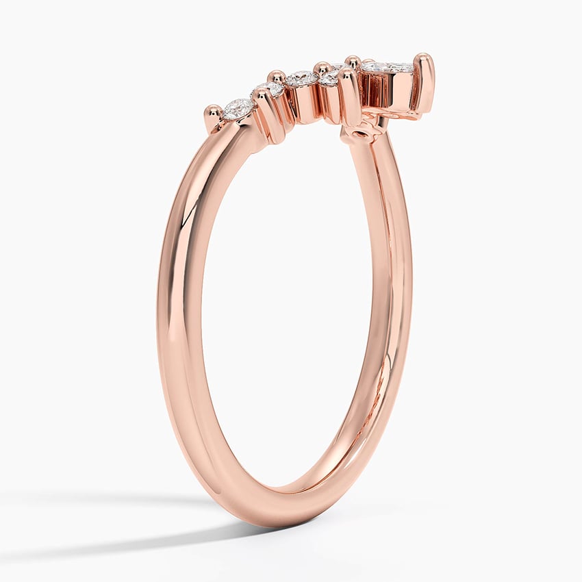 Luxe Nadia Contoured Diamond Ring Rose Gold 18k Wedding Band