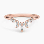 Luxe Nadia Contoured Diamond Ring Rose Gold 18k Wedding Band