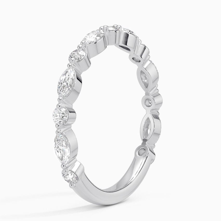 Versailles Three-Quarter Coverage Diamond Ring (1/2 ct. tw.) Platinum Wedding Band