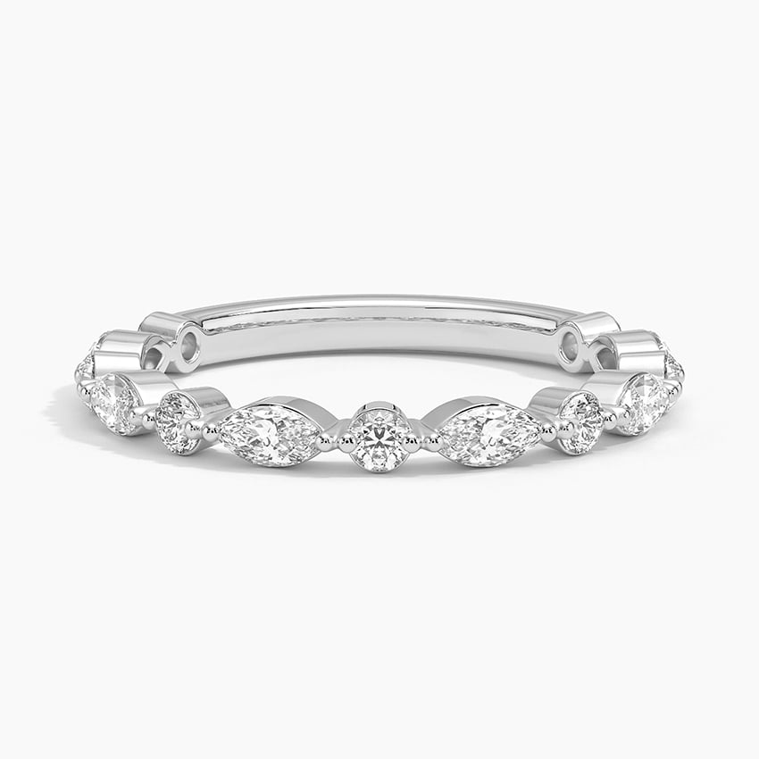Versailles Three-Quarter Coverage Diamond Ring (1/2 ct. tw.) Platinum Wedding Band