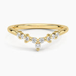 Melody Contoured Diamond Ring (1/8 ct. tw.) Yellow Gold 18k Wedding Band