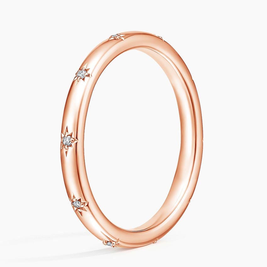 Evening Star Eternity Diamond Ring Rose Gold 18k Eternity Band