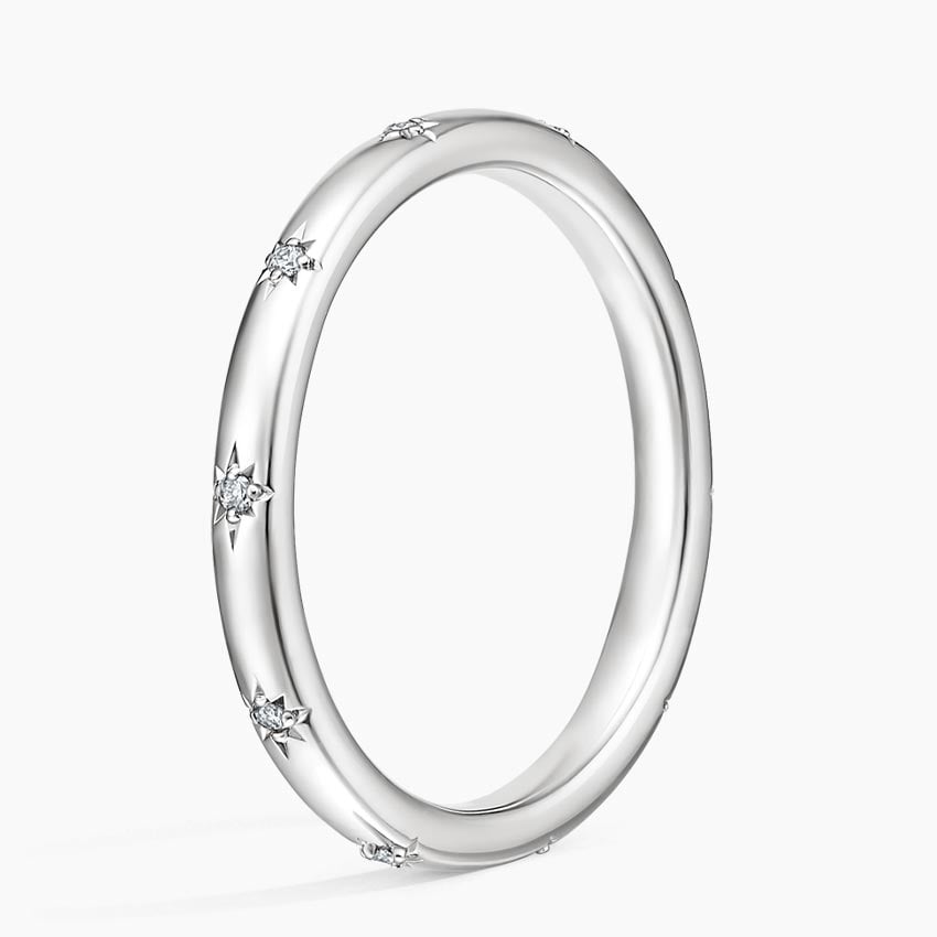 Evening Star Eternity Diamond Ring Platinum Eternity Band