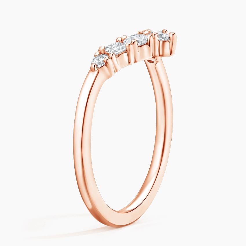 Desirée Contoured Diamond Ring Rose Gold 18k Wedding Band