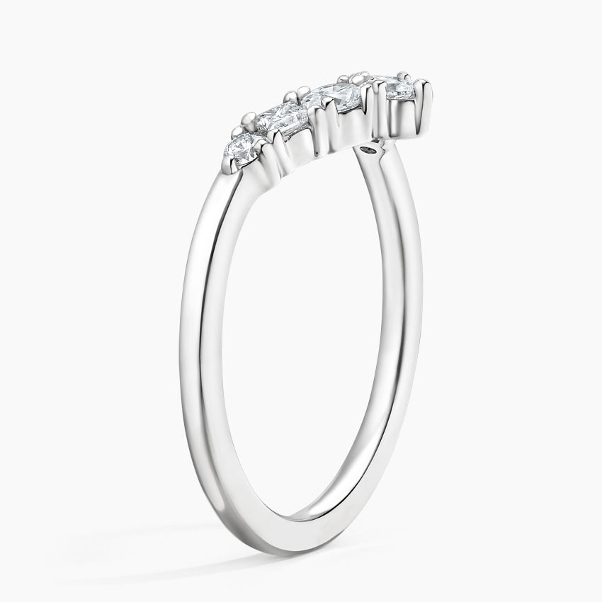 Desirée Contoured Diamond Ring Platinum Wedding Band