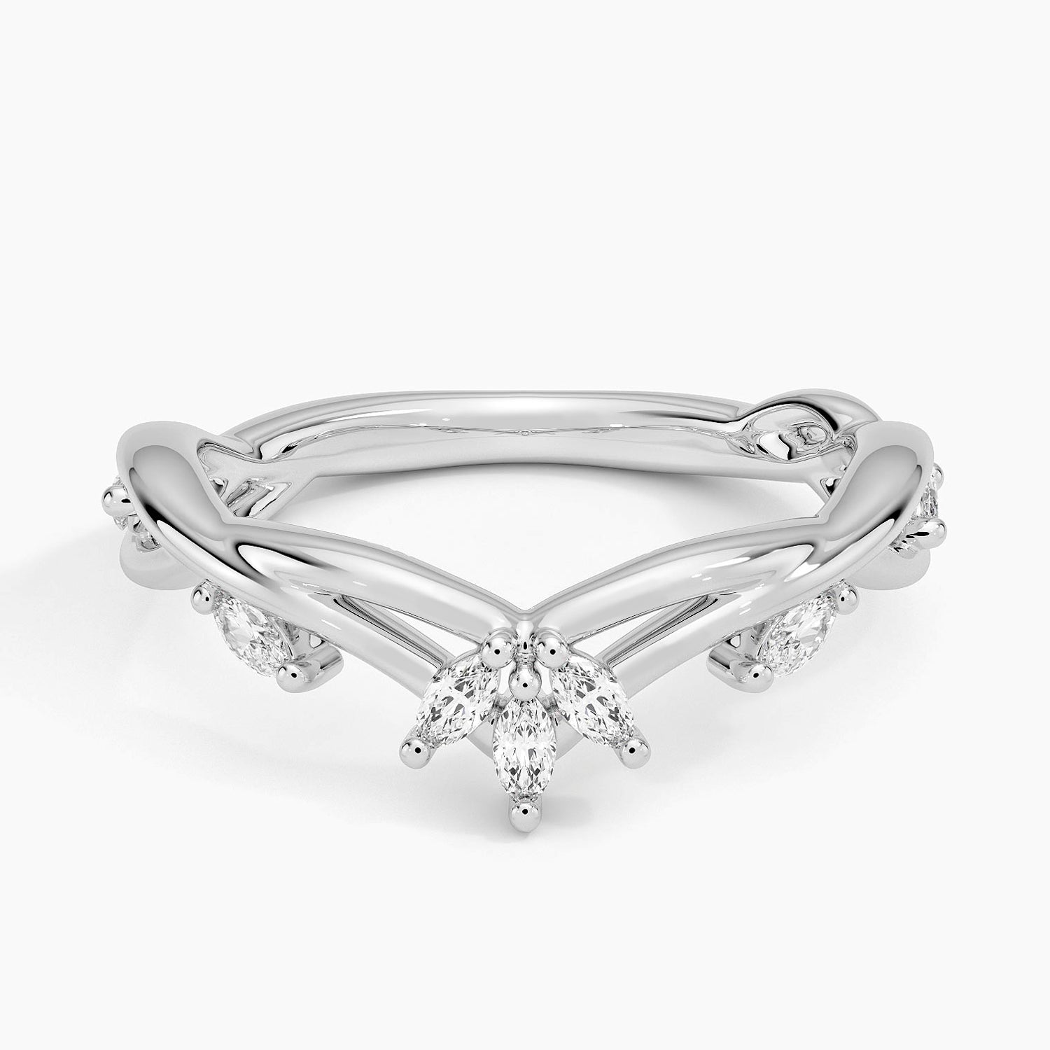Secret Garden Contour Diamond Ring (1/4 ct. tw.) Platinum Wedding Band