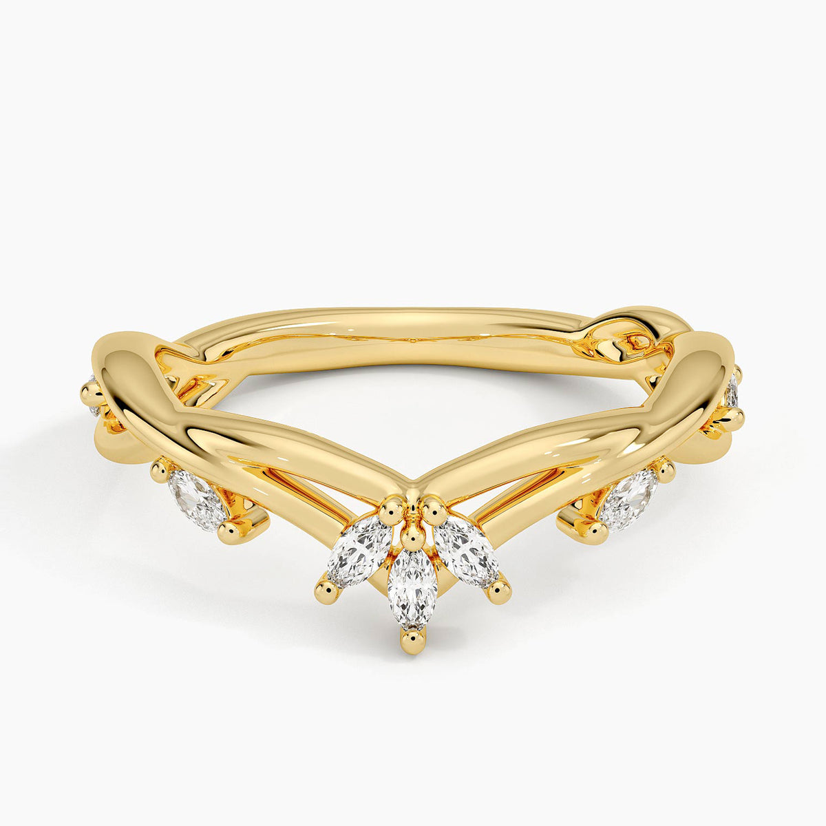 Secret Garden Contour Diamond Ring (1/4 ct. tw.) Yellow Gold 18k Wedding Band