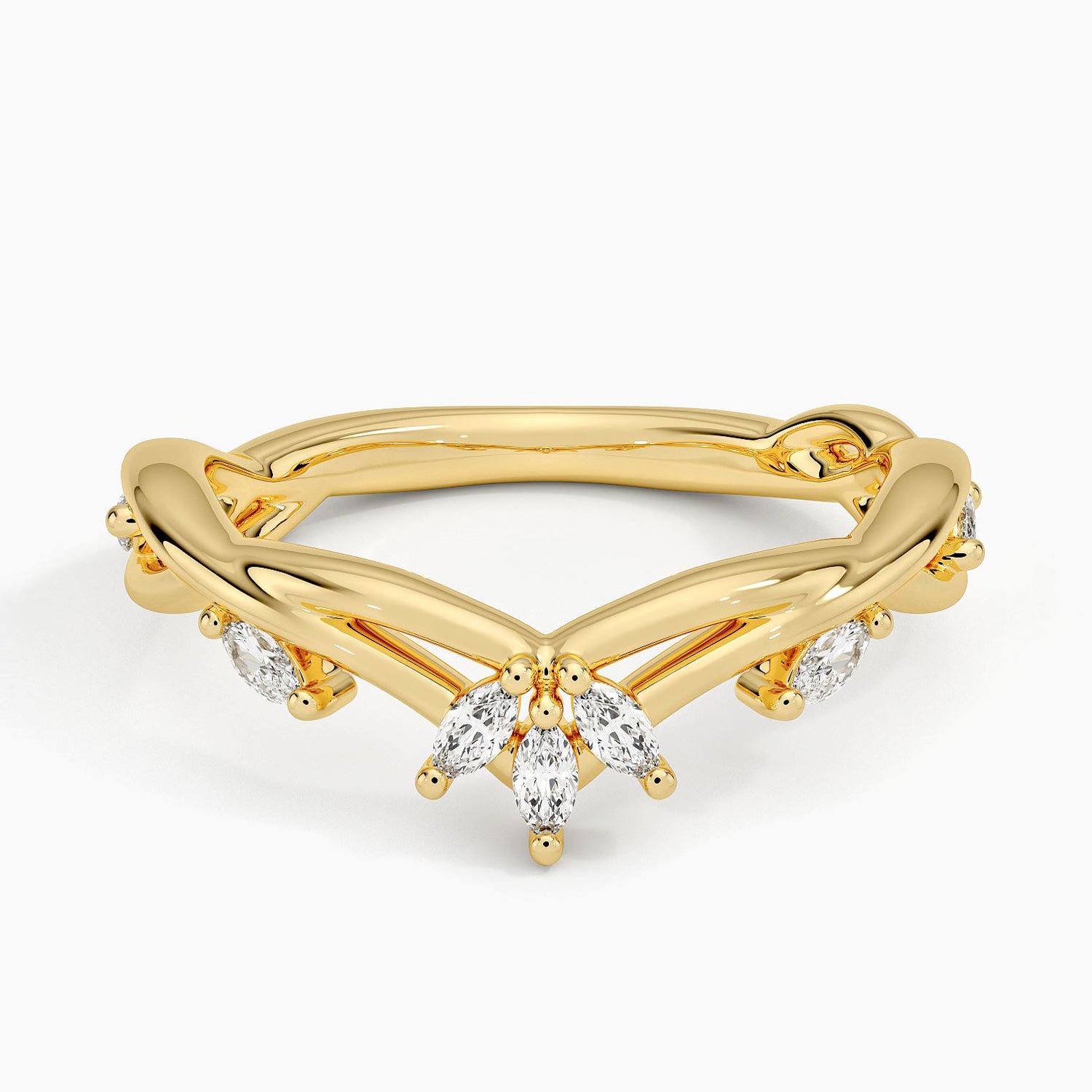Secret Garden Contour Diamond Ring (1/4 ct. tw.) Yellow Gold 18k Wedding Band