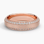 Beveled Edge Matte Eternity Lab Diamond 6mm Wedding Ring (1 ct. tw.) Rose Gold 18k Eternity Band
