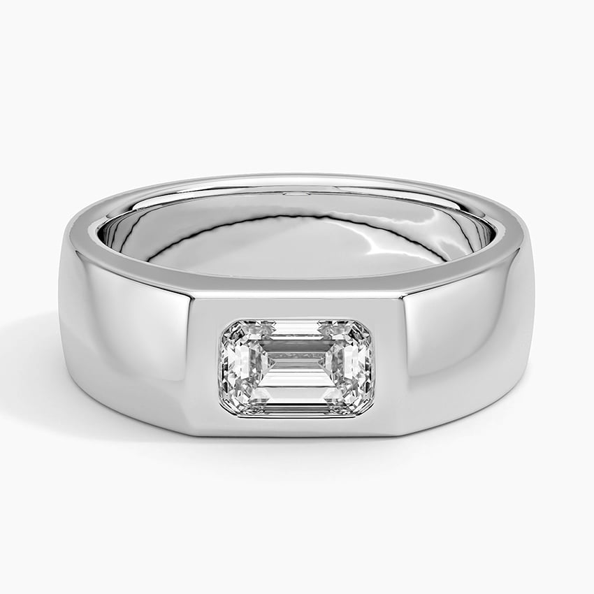 Zola Lab Diamond Cigar Ring Platinum Wedding Band