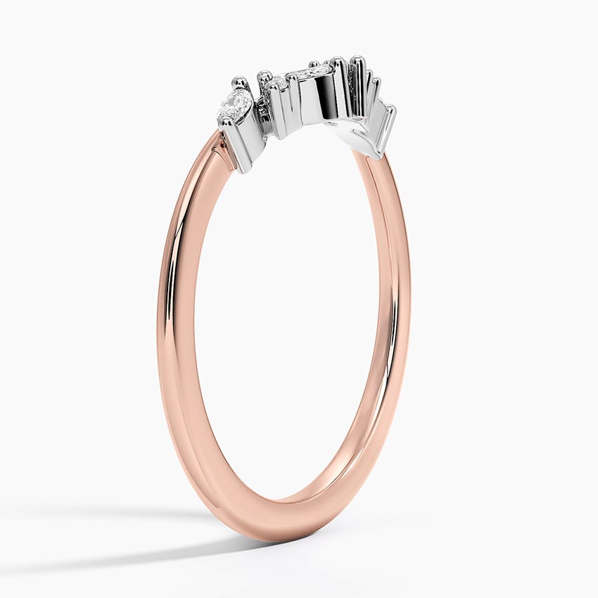 Mixed Metal Yvette Diamond Ring Rose Gold 18k Wedding Band