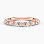 Kensington Emerald Cut and Round Diamond Ring (1/2 ct. tw.) Rose Gold 18k Wedding Band