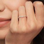 Curved Versailles Diamond Ring Rose Gold 18k Wedding Band