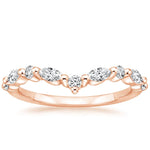 Curved Versailles Diamond Ring Rose Gold 18k Wedding Band