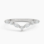 Curved Versailles Diamond Ring Platinum Wedding Band