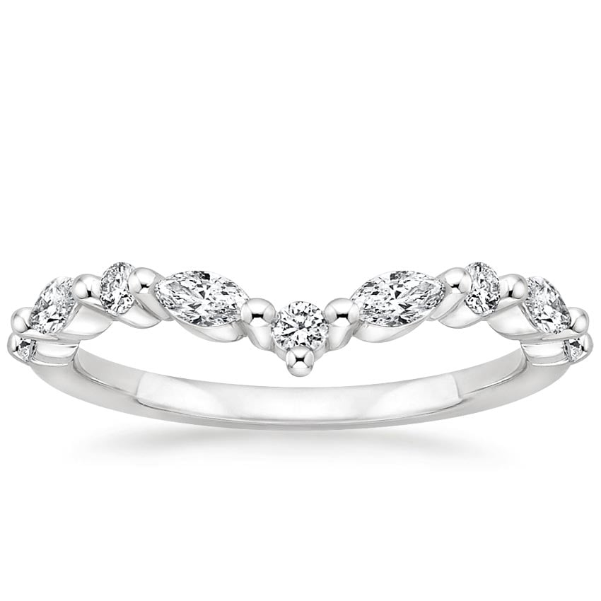 Curved Versailles Diamond Ring Platinum Wedding Band