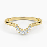 Lunette Contour Round Diamond Ring Yellow Gold 18k Wedding Band
