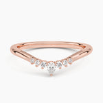 Petite Lunette Contour Diamond Ring (1/10 ct. tw.) Rose Gold 18k Wedding Band