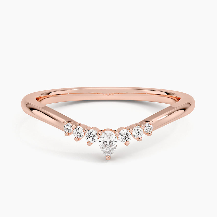 Petite Lunette Contour Diamond Ring (1/10 ct. tw.) Rose Gold 18k Wedding Band