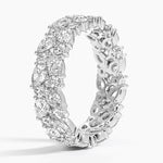 Olivetta Double Row Lab Eternity Diamond Ring Platinum Eternity Band