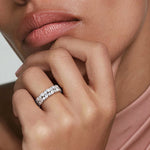 Olivetta Double Row Eternity Diamond Ring Platinum Eternity Band