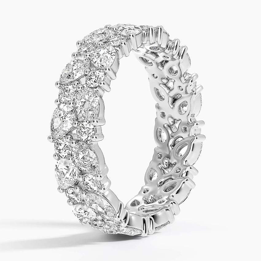 Olivetta Double Row Eternity Diamond Ring Platinum Eternity Band