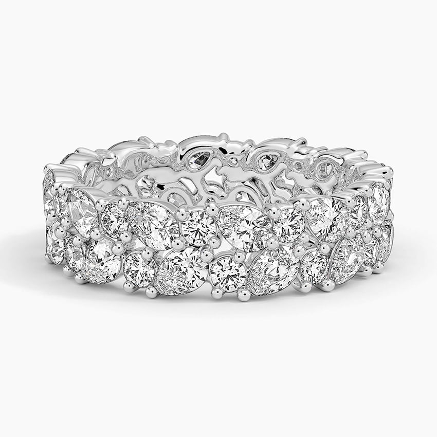 Olivetta Double Row Eternity Diamond Ring Platinum Eternity Band