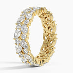 Olivetta Double Row Eternity Diamond Ring Yellow Gold 18k Eternity Band