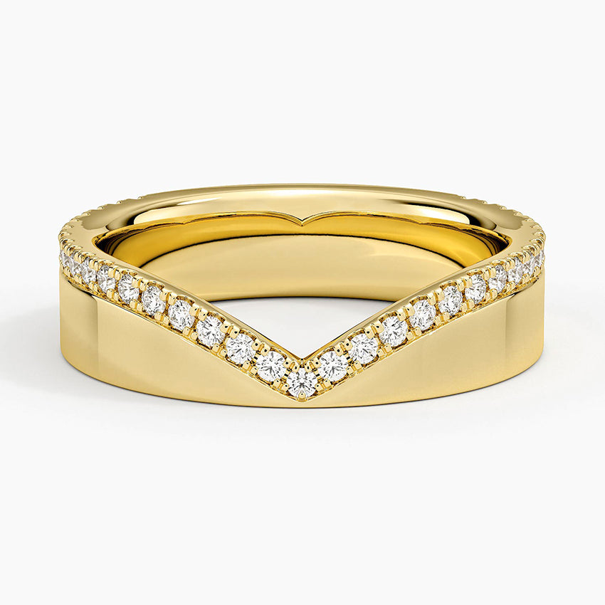 Kaia Contour Diamond Ring (1/4 ct. tw.) Yellow Gold 18k Wedding Band