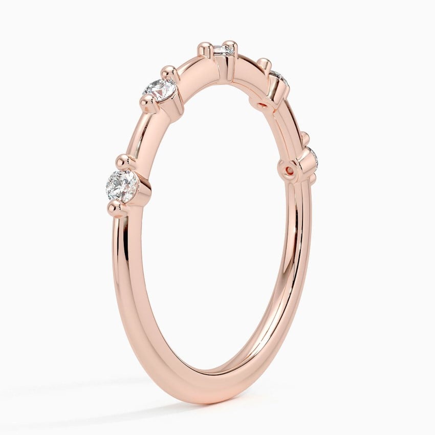 Aimee Diamond Ring Rose Gold 18k 1.1mm Wedding Band