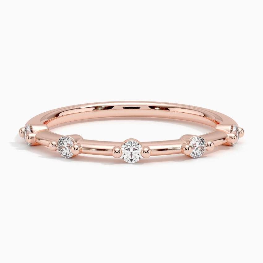 Aimee Diamond Ring Rose Gold 18k 1.1mm Wedding Band