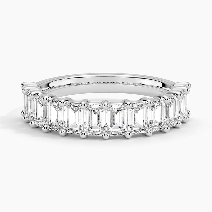 Emerald Cut Diamond Ring Platinum Wedding Band