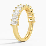Emerald Cut Diamond Ring Yellow Gold 18k Wedding Band
