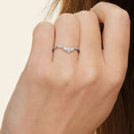Camellia Milgrain Contoured Diamond Ring Platinum Wedding Band
