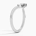 Camellia Milgrain Contoured Diamond Ring Platinum Wedding Band