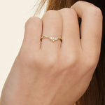 Camellia Milgrain Contoured Diamond Ring Yellow Gold 18k Wedding Band