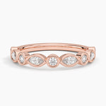 Versailles Bezel Diamond Ring Rose Gold 18k Wedding Band