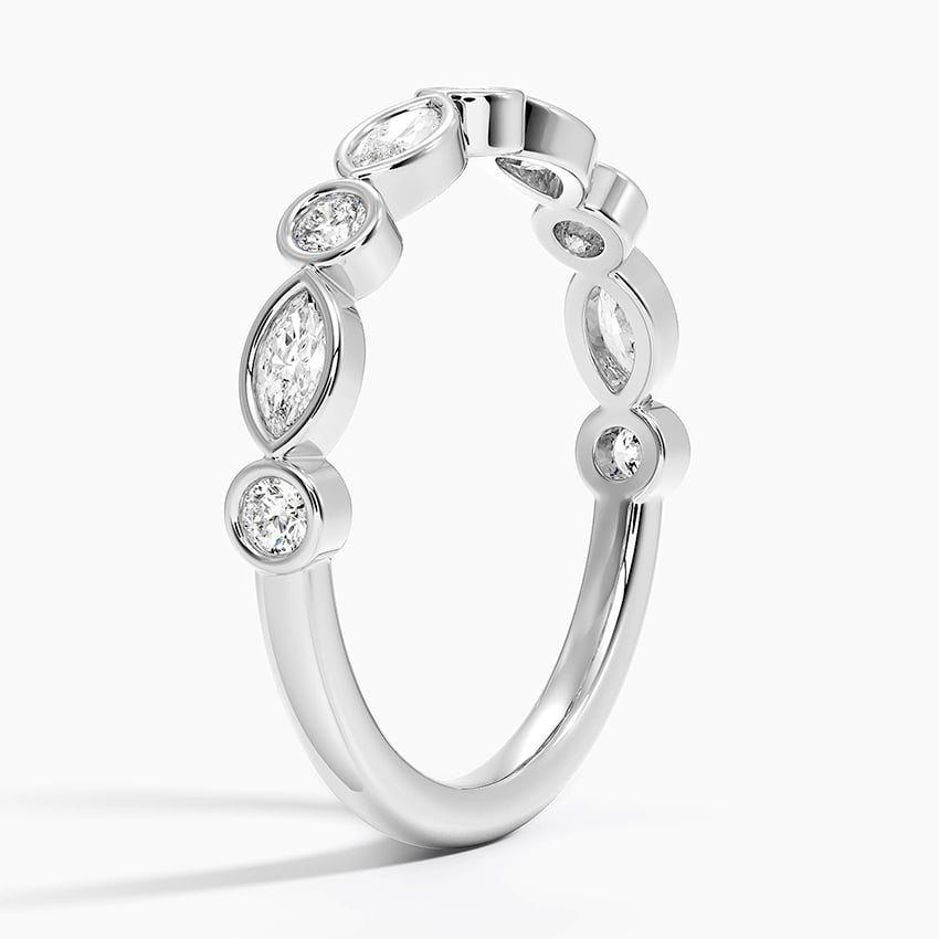 Versailles Bezel Diamond Ring Platinum Wedding Band