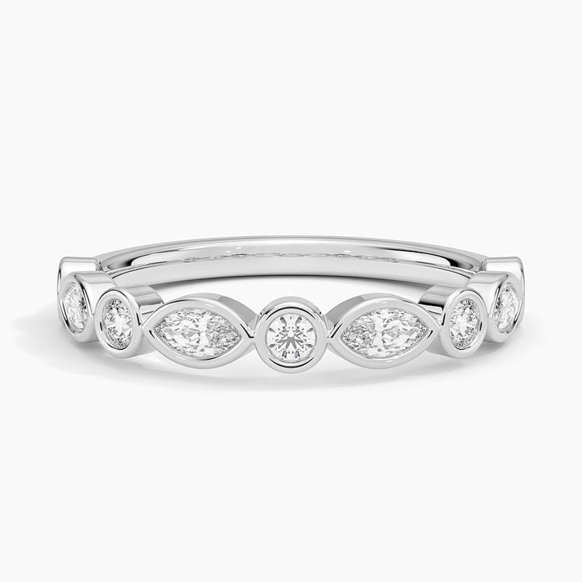 Versailles Bezel Diamond Ring Platinum Wedding Band