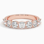 Round Seven Stone Diamond Ring (1 1/2 ct. tw.) Rose Gold 18k Wedding Band