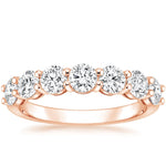 Round Seven Stone Diamond Ring (1 1/2 ct. tw.) Rose Gold 18k Wedding Band